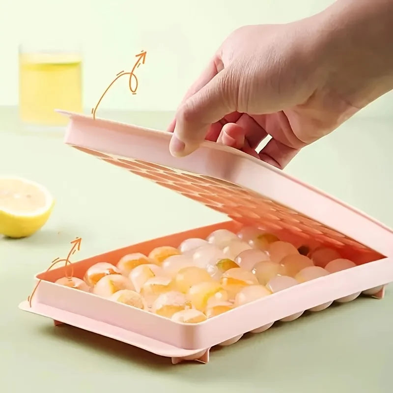 33-Cavity Round Silicone Ice Cube Tray for Making Clear Ice Balls & Spheres Beverages, Kitchen Use, Cocktail Ice Mold Stylish Oasis Select