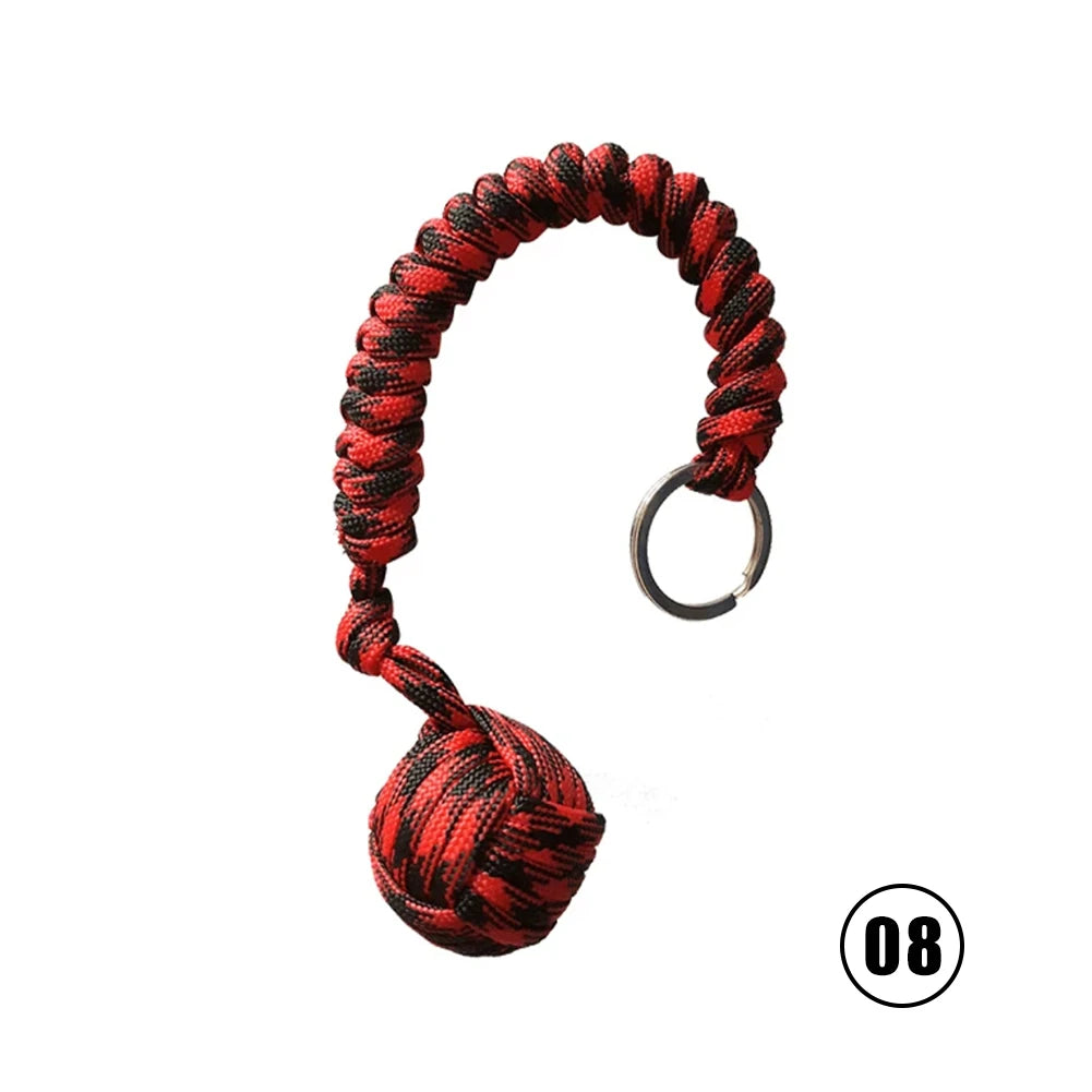 Monkey Fist Paracord Keychain with Steel Ball | EDC Survival