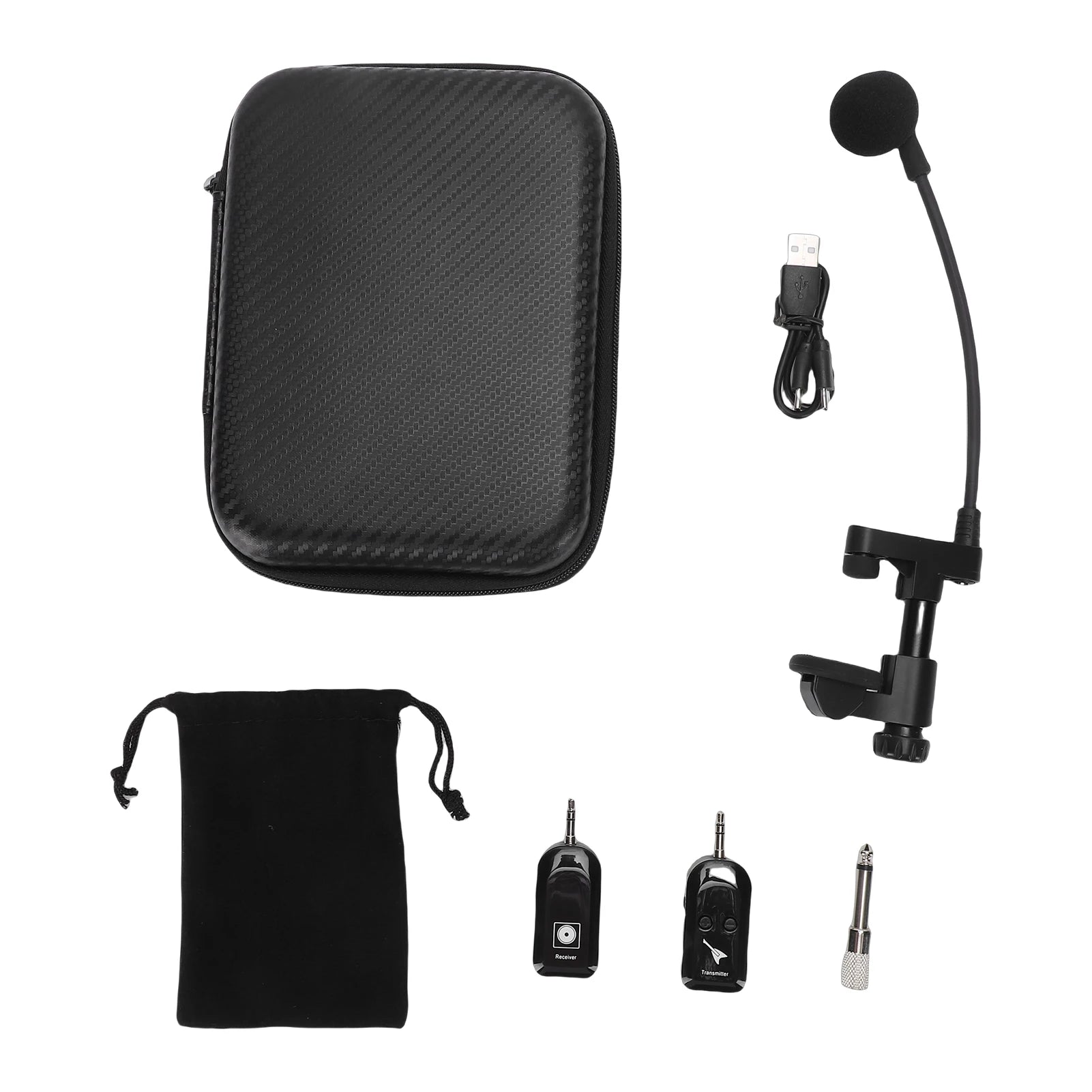 Wireless Instrument Mic Wireless Instrument Microphone 2.4G Violin Cello Guitar Clip On Condenser Mic for Stage Performance Band Oasis Select black