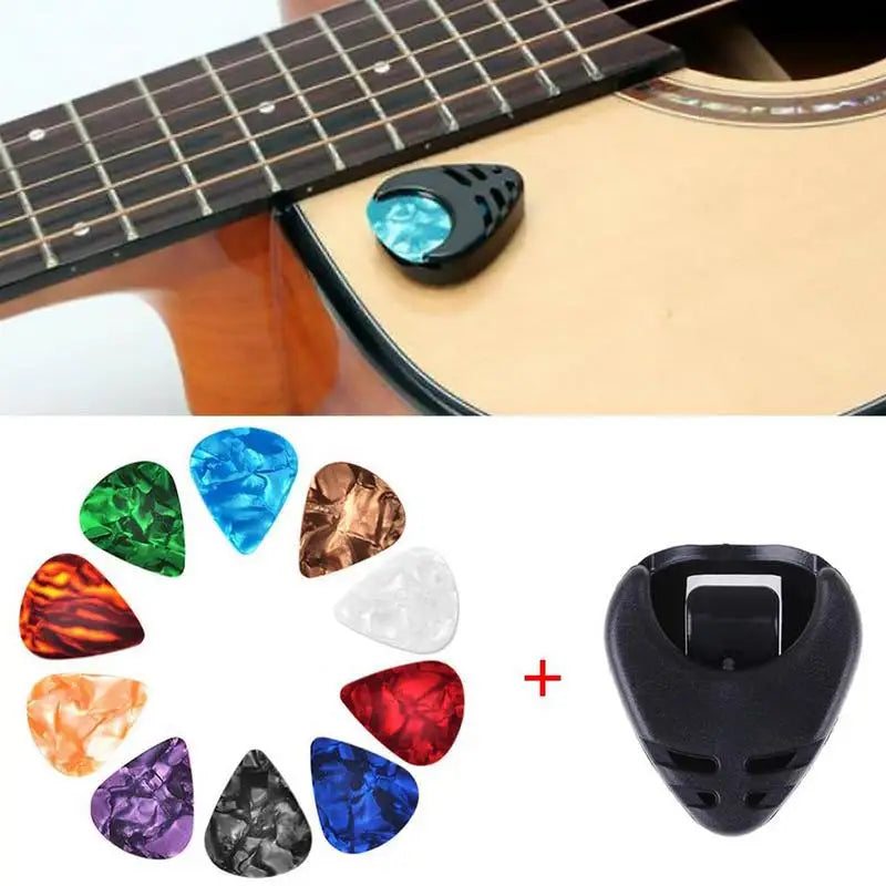 Guitar Picks Bulk 10 Pcs Multicolor Guitar Picks Portable Finger Picks Self-Adhesive Colorful Guitar Picks Electric Guitar Pick Oasis Select