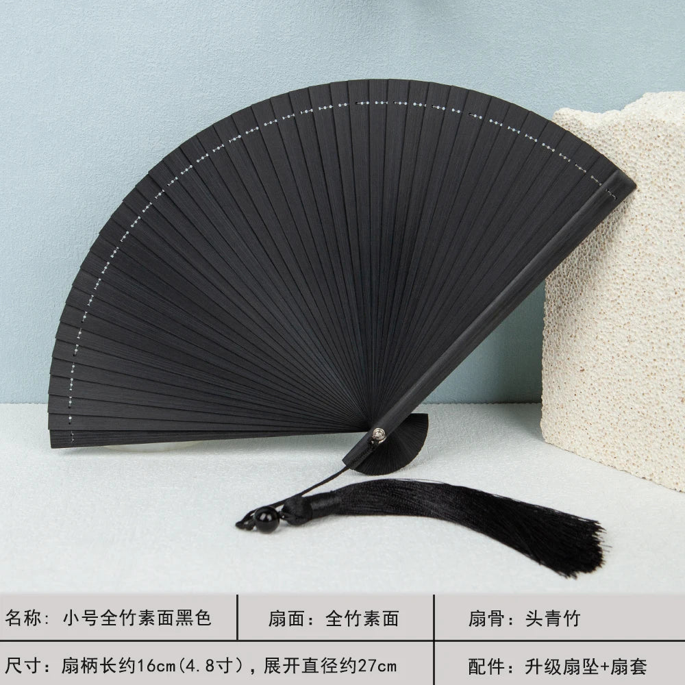 All-bamboo Folding Fan Chinese Ancient-style Dance Fan Summer Portable New Chinese-style Cheongsam Folding Fan Oasis Select J