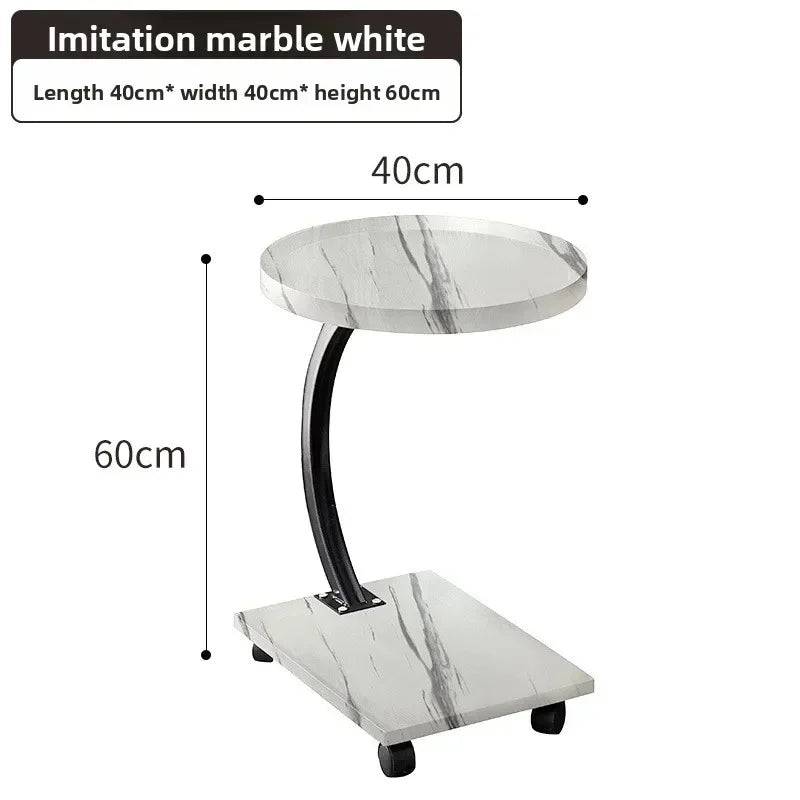 Multi-functional Sofa side table removable mini small coffee table small table with wheels sturdy and durable Oasis Select White B