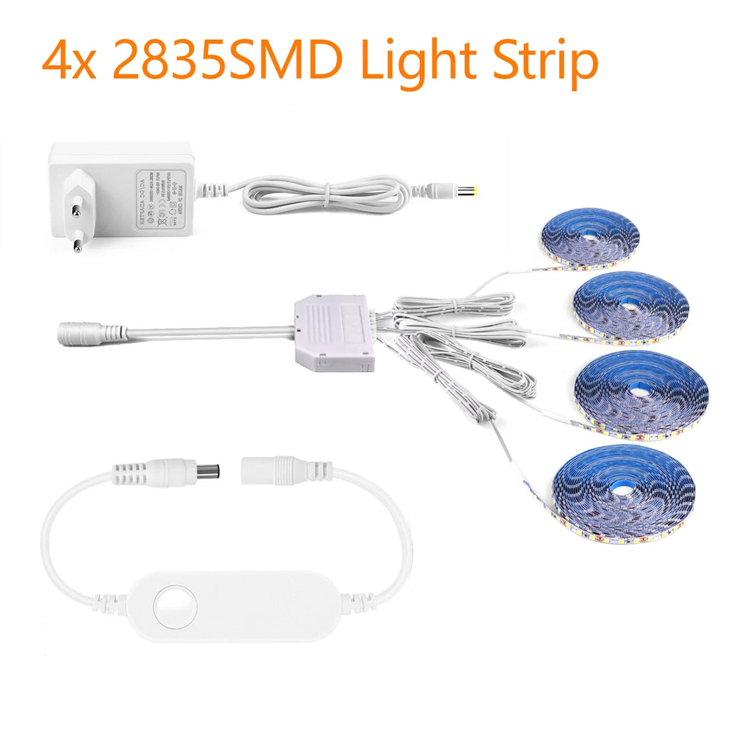 Smart Voice APP Control LED Lamp 1-6pcs 12V Zigbee 2835 Light Ribbon Dimmable For Wine Collection Show Cabinet Wall Decor Oasis Select 4PCS LED Tape Warm White 2m