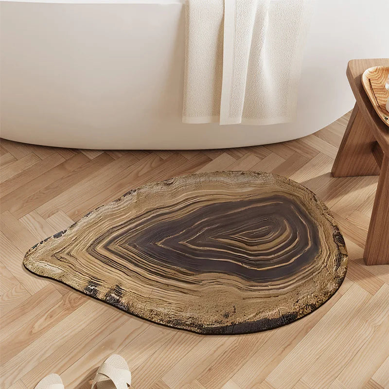 Bathroom Mats with Retro Water Absorbing and Anti Slip Properties Dirt Resistant and Easy To Maintain Made of Diatomaceous Earth Oasis Select 40x60cm Log-4