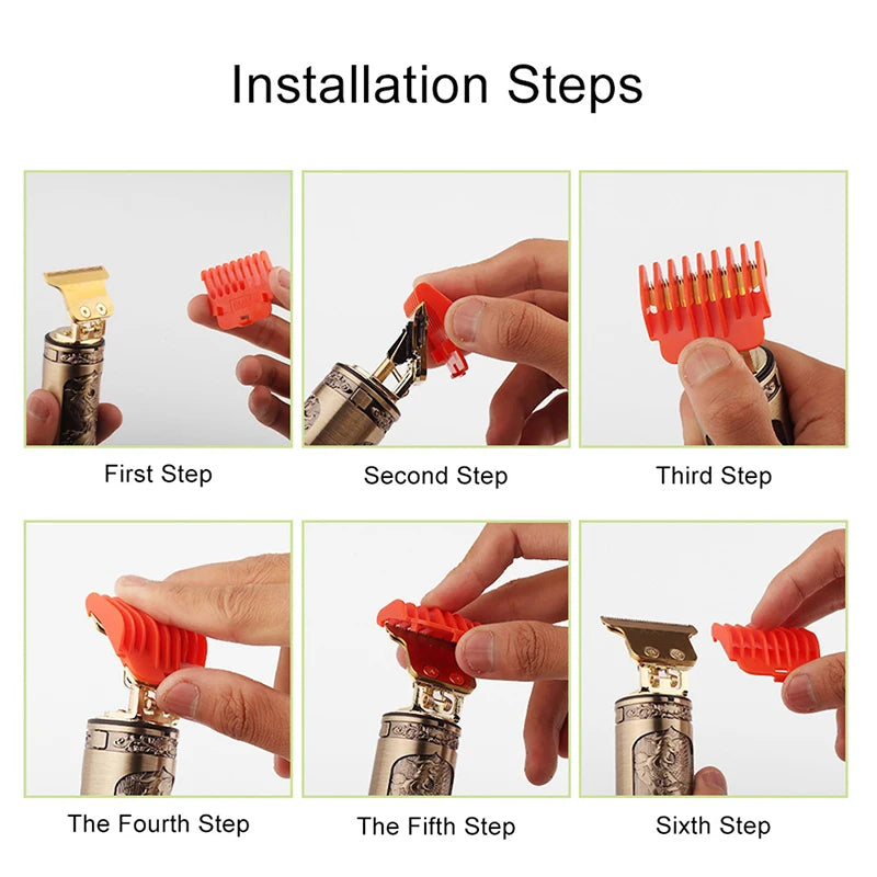 1 Set T9 1.5/ 2/ 3/ 4/ 6/ 9mm Hair Clipper Guards Guide Combs Trimmer Cutting Guides Styling Tools Attachment Compatible Oasis Select