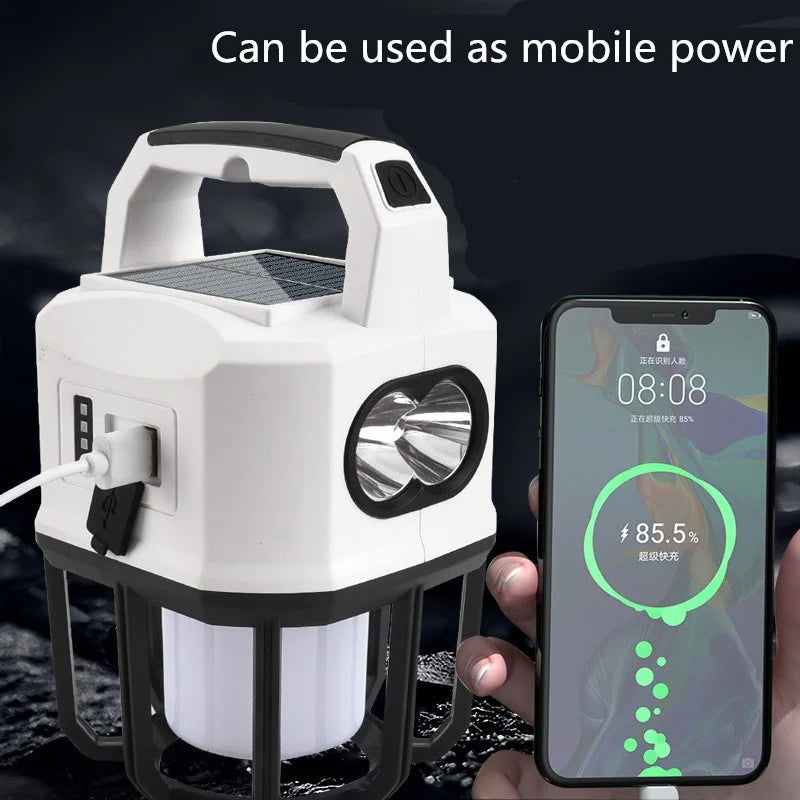 SHINEKNOT Solar Camping Lantern – LED Light & USB Power Bank