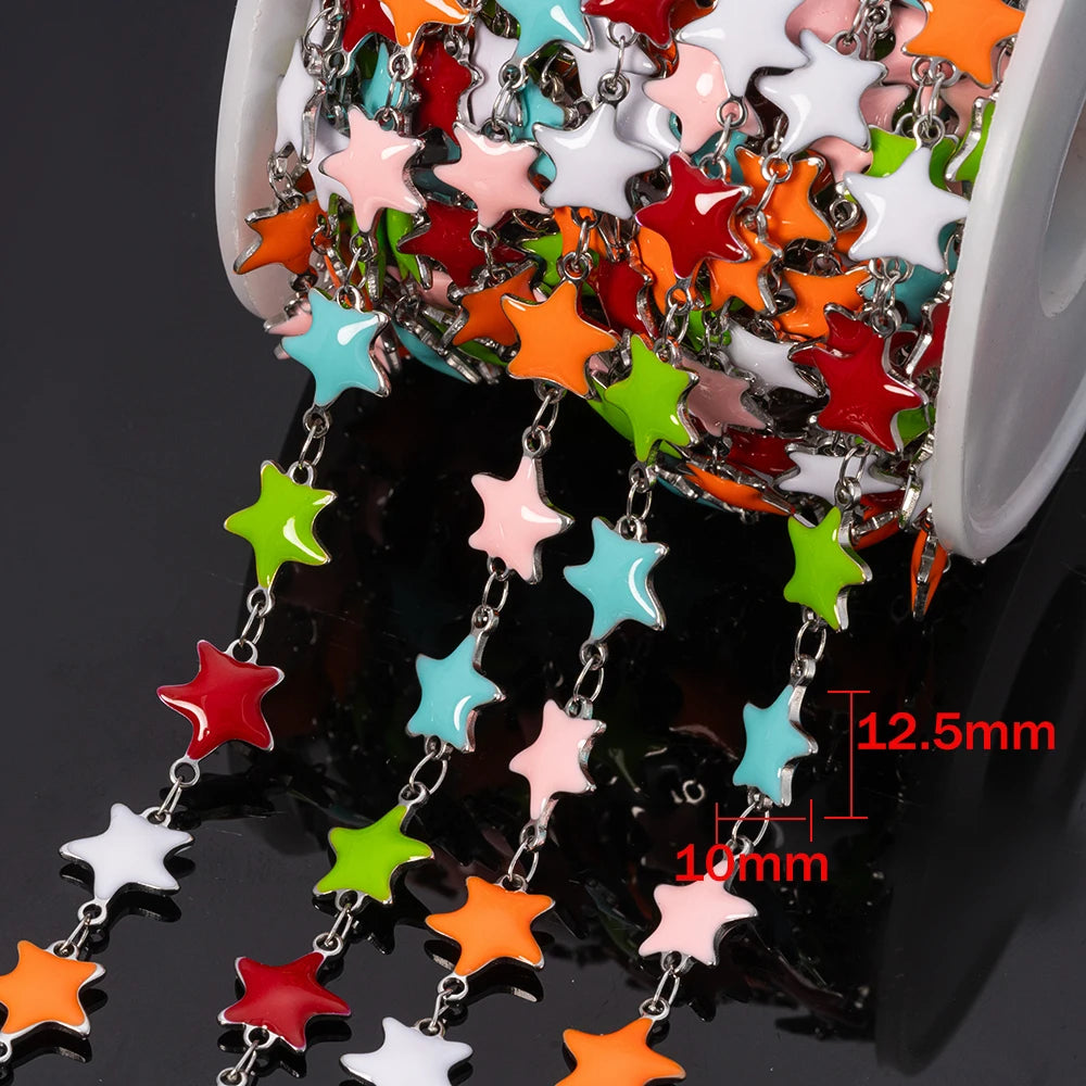 1m Stainless Steels Ocean Animal Oil Drip Chain Enamel Link Women DIY