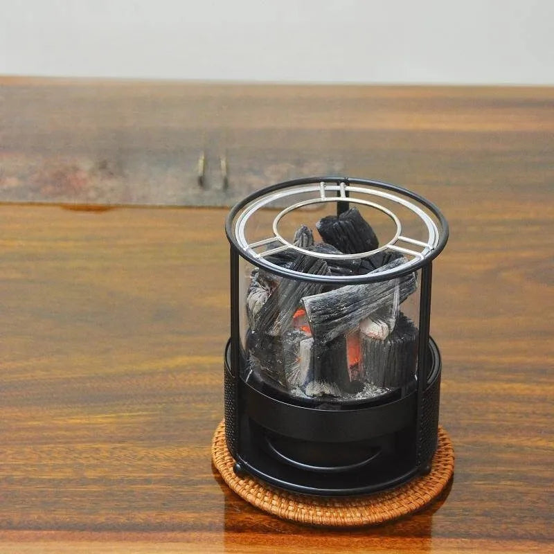 Portable Charcoal Burner Transparent & Thick Iron Mini Stove Outdoor Tea Cooking BBQ & Heating Fire Pit Oasis Select