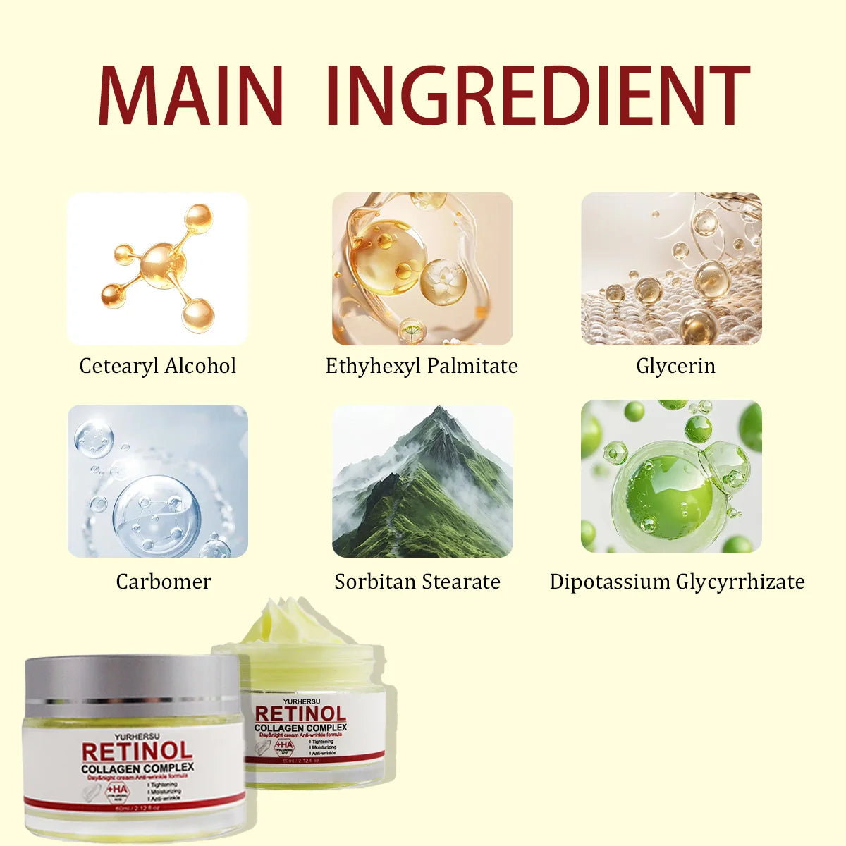 YURHERSU Retinol Face Cream – Firming, Anti-Aging & Hydration Retinol Face Cream Oasis Select