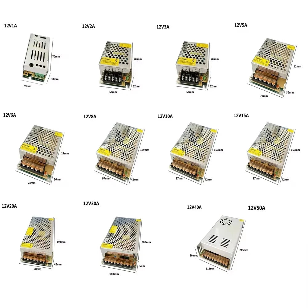 Switching Power Supply 5V 12V DC Power Supply 24V AC 110V - 220V 5A 10A 15A 20A 25A 30A 40A 50A SMPS For LED Strip CCTV Motor Oasis Select