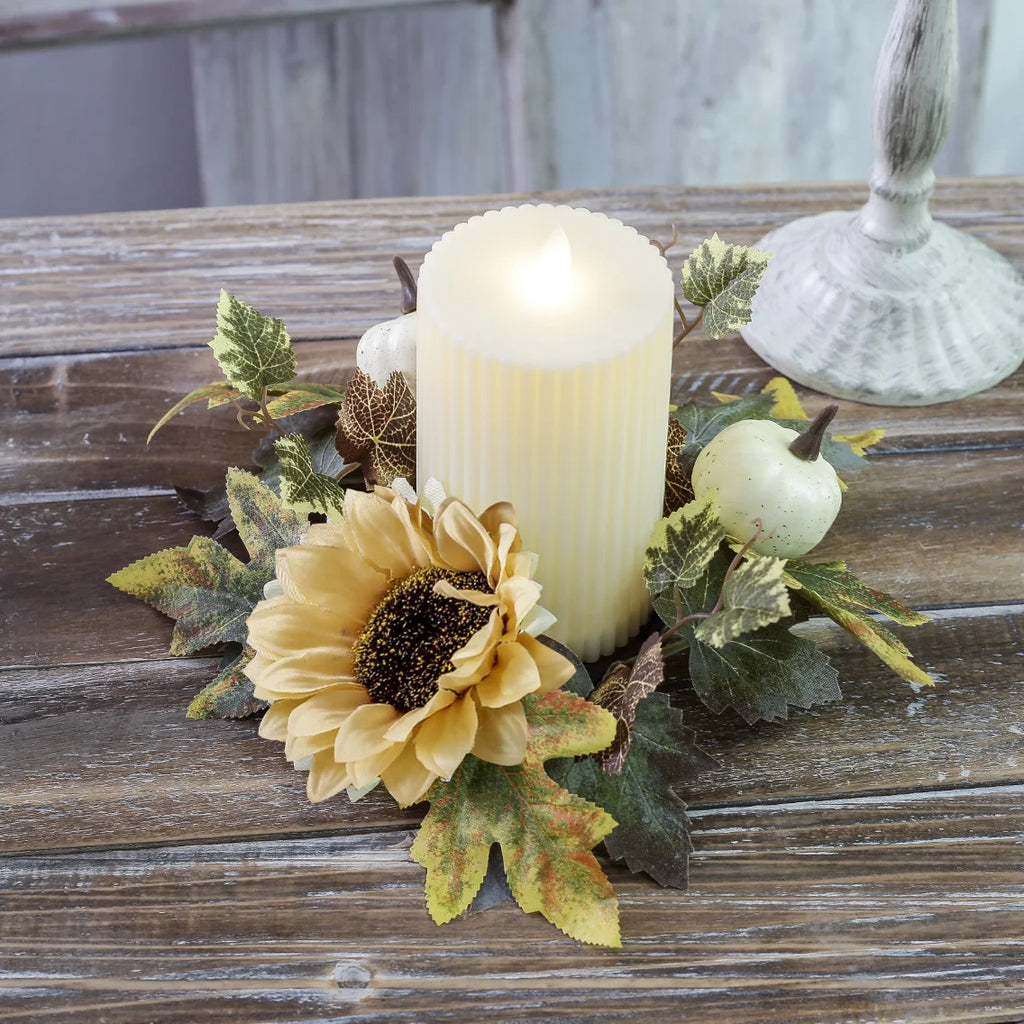 25cm Artificial Pinecone Candle Wreath Autumn Party Decor Pumpkin Maple Leaf Thanksgiving Day Wreath Party Home Ornaments Oasis Select