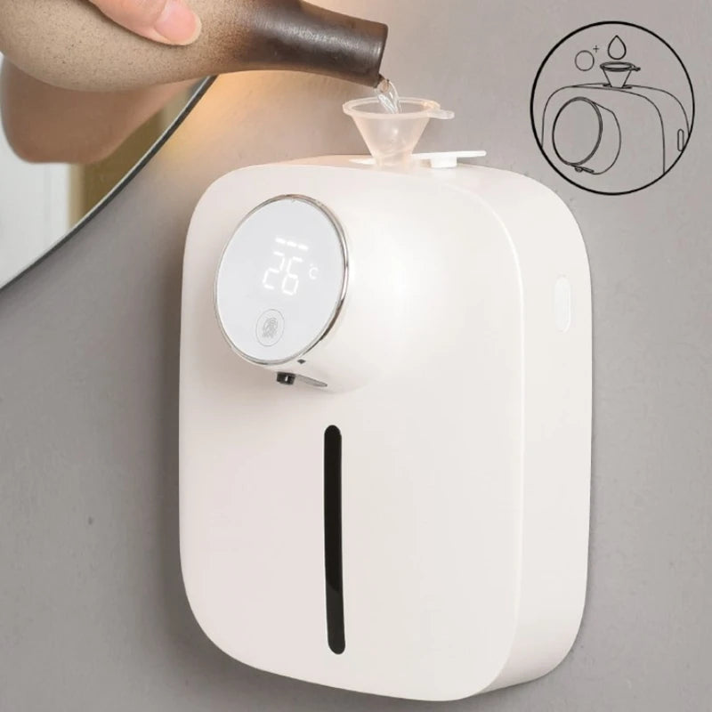 Hot Soap Dispenser Automatic Wall-mounted Rechargeable Temperature Display Liquid Foam Soap Dispensers Hand Sanitizer Machine Oasis Select
