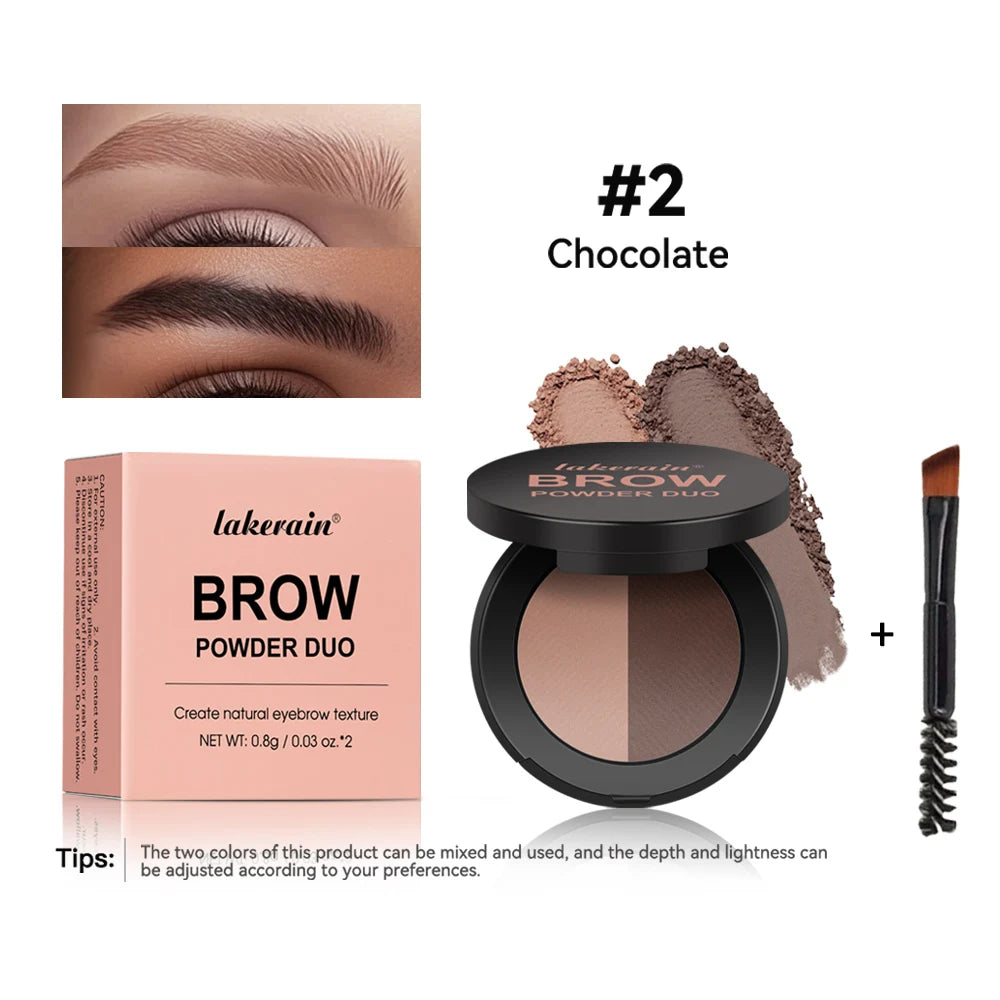 Eyebrow Powder Duo & Brush – Natural 3D Brow Kit | ibcccndc