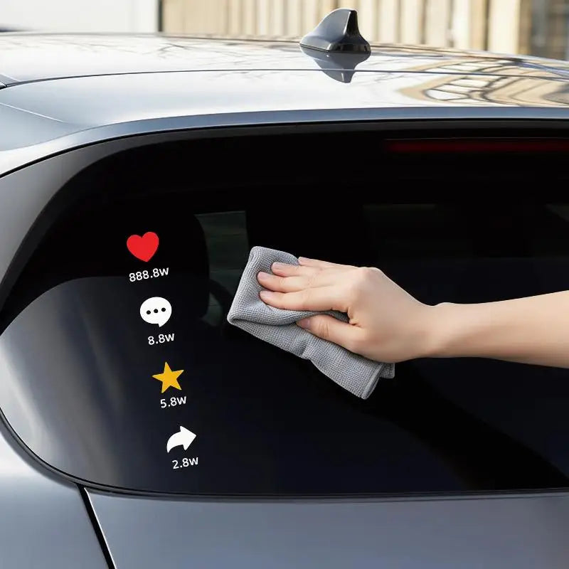 Comment Like Forward Collection Funny Window Decorative Stickers Decals For Rear Mirror Windshield Waterproof Car Sticker Oasis Select