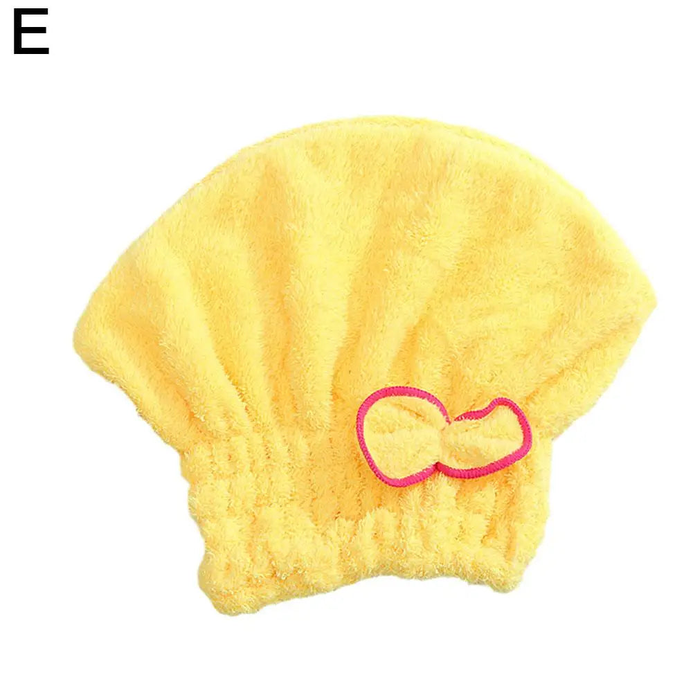 Quick Dry Hair Wrap Towel Thick Microfiber Drying Cap Bowknot Designer Shower Hat Super Absorbent Hair Bonnet For Long Thick Hai Oasis Select Yellow