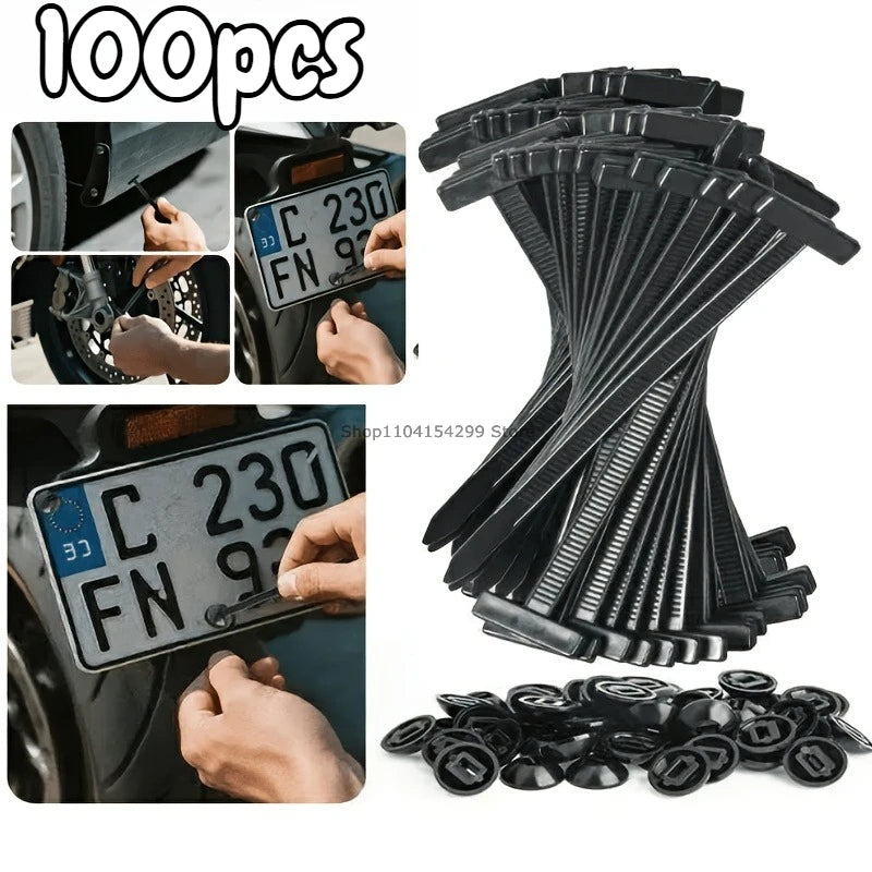 Car Nylon Cable Tie Buckles Universal Heavy Duty Self-Locking Zip Ties Holder with Pin Button Fasteners Car UV Resistant Ties Oasis Select