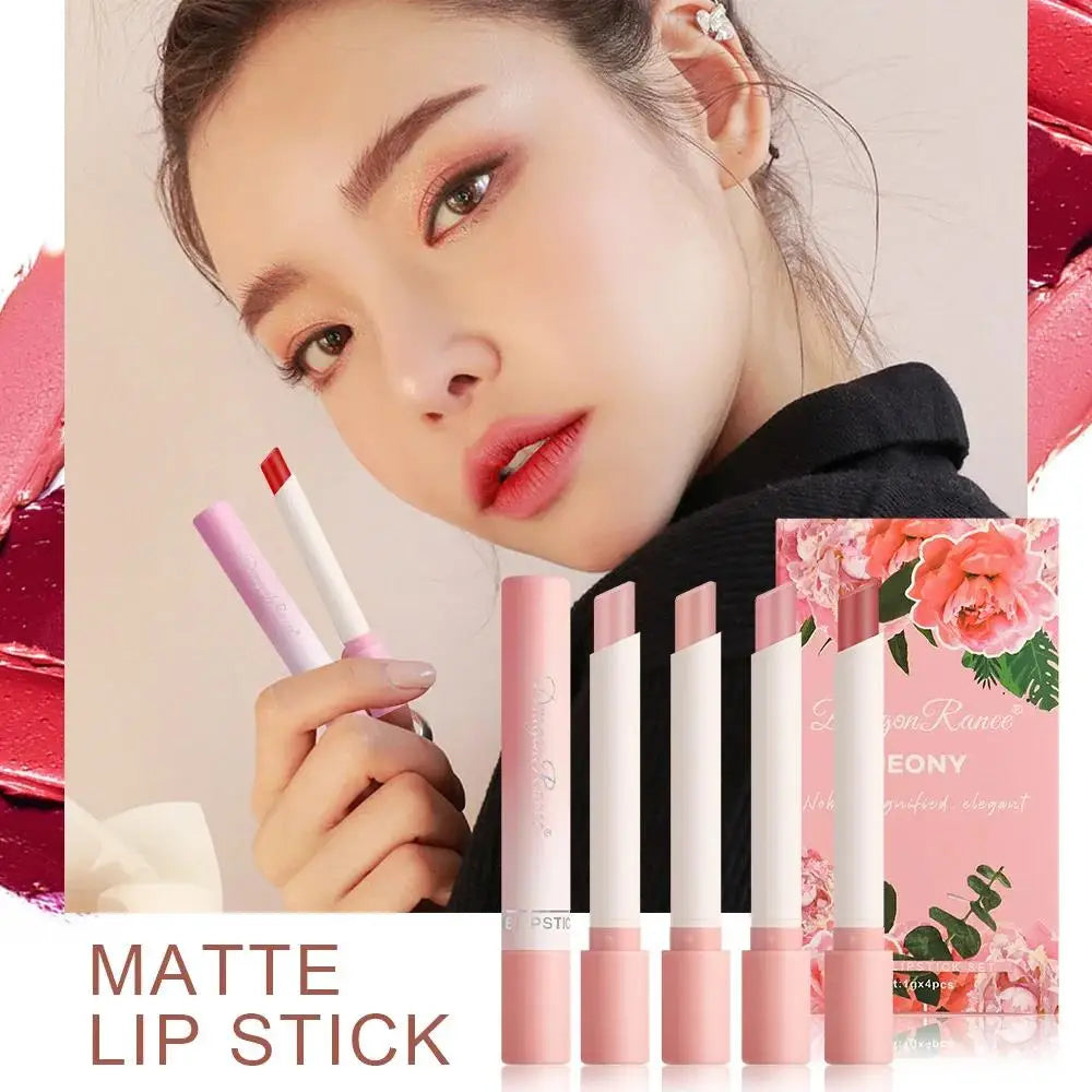 Dragon Ranee 4-Piece Velvet Matte Lipstick Set – Waterproof