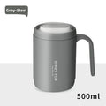 Coffee Cup Grey Creative Drinking Cup Portable Office Large Capacity Covered Milk Mug for Kitchen Travel Water Bottle Thermoses Oasis Select Gray-Steel 401-500ml