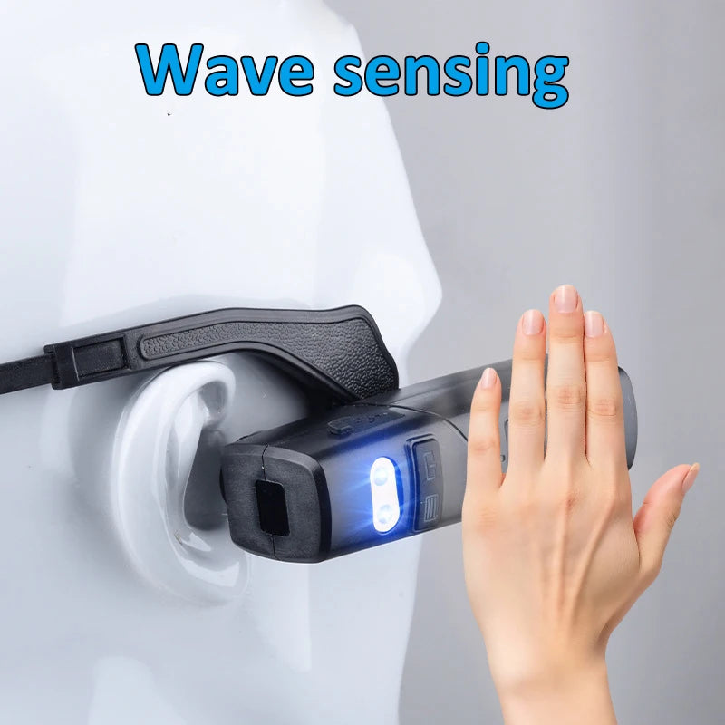 Outdoor Lightweight Detachable Headband Flashlight IR Motion Sensor Headlamp 5 Mode Rechargeable Headlight Ear-hanging Head Lamp Oasis Select