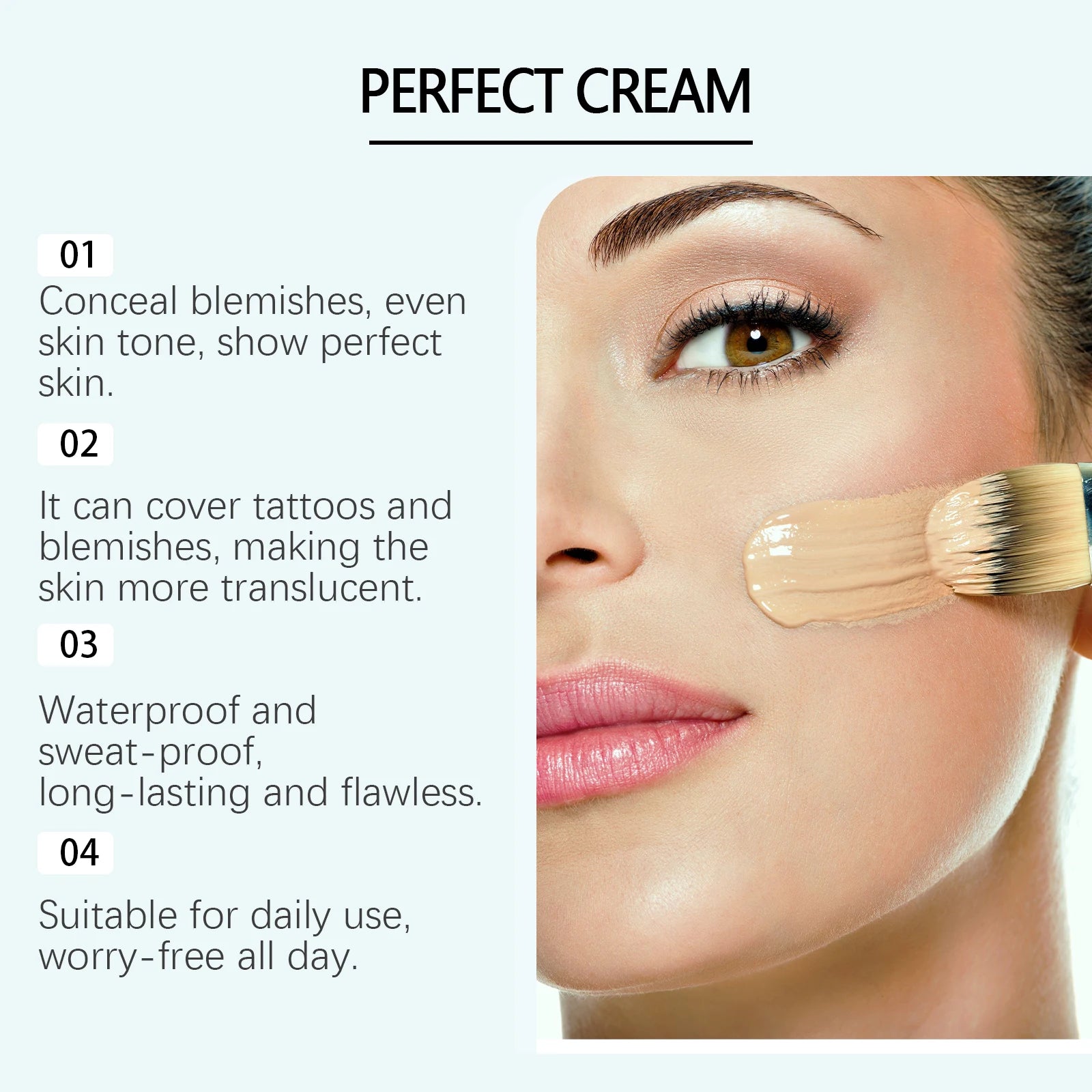 Eelhoe Waterproof Concealer BB Cream – Full Coverage 80g