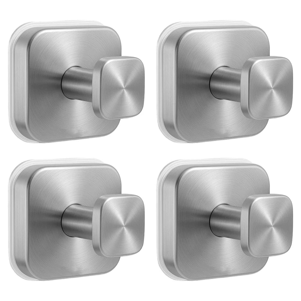 4pcs Suction Cup Hooks Stainless Steel 6x6cm Strong Cohesive Hook For Reliably Supporting Hanging Towels, Bathrobes Oasis Select