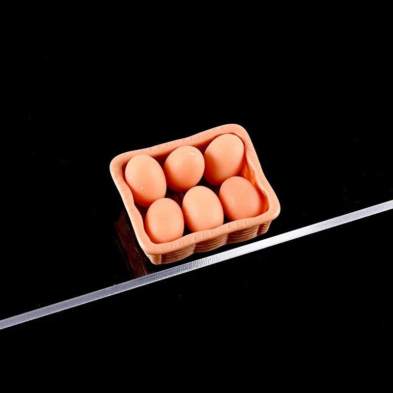 Miniature egg carton simulation decoration 1:12 dollhouse kitchen accessories shooting scene props, decorative ornaments Oasis Select 1 set of yellow