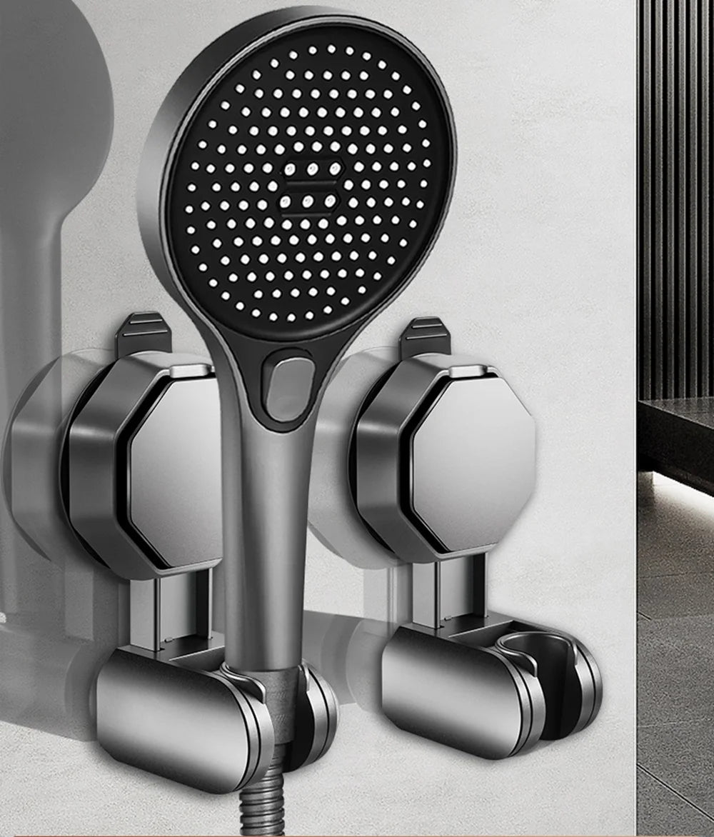 Shower Head Support Mural Douche Suction Cup Holder 360° Adjustable Plating Shower Rail Head Holder Bathroom Wall Mount Bracket Oasis Select