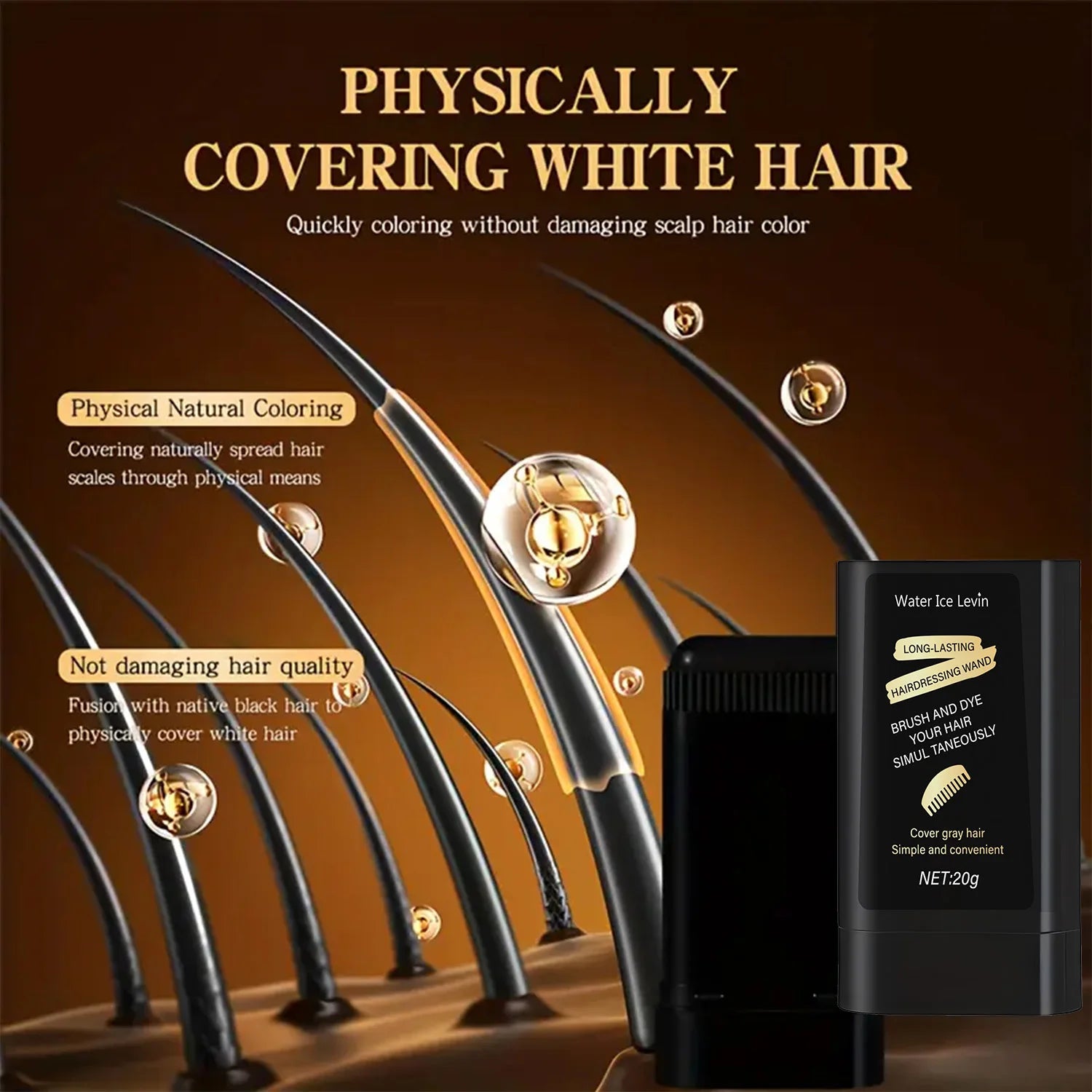 Black Temporary Hair Color Cream Stick – Easy Wash & Long-Lasting Temporary Hair Dye Oasis Select