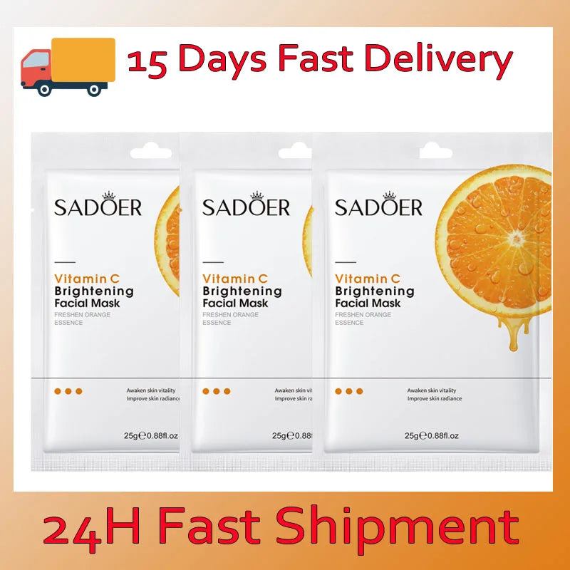 SADOER Vitamin C Brightening Face Mask – Pore & Glow Boost Vitamin C Face Mask Oasis Select 3pc