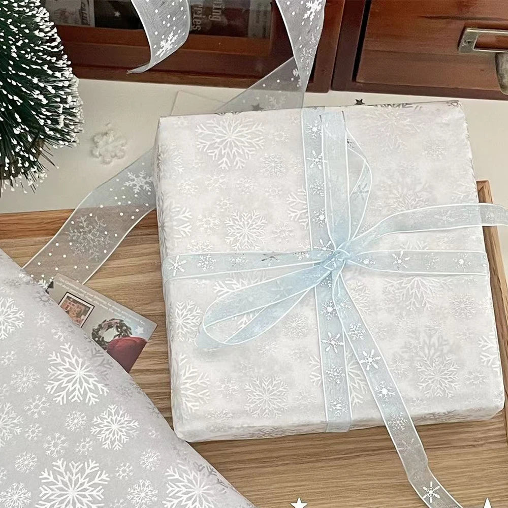Bouquet Wrapping Paper Silver Snowflake Tissue Papers Strawberry Paper Hand-Kneaded Cake Baking Gift Wrap For Decorations Gift Oasis Select