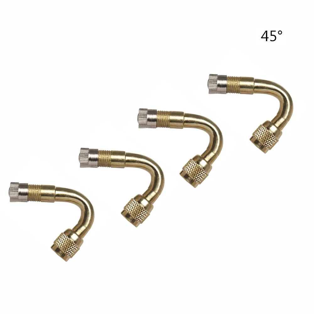 2 Pcs Motorcycle 45 90 135 Degree Angle Bent Valve Adaptor Tyre Tube Valve Extension Adapter for Truck Car Moto Bike Oasis Select Gold-45 4pcs