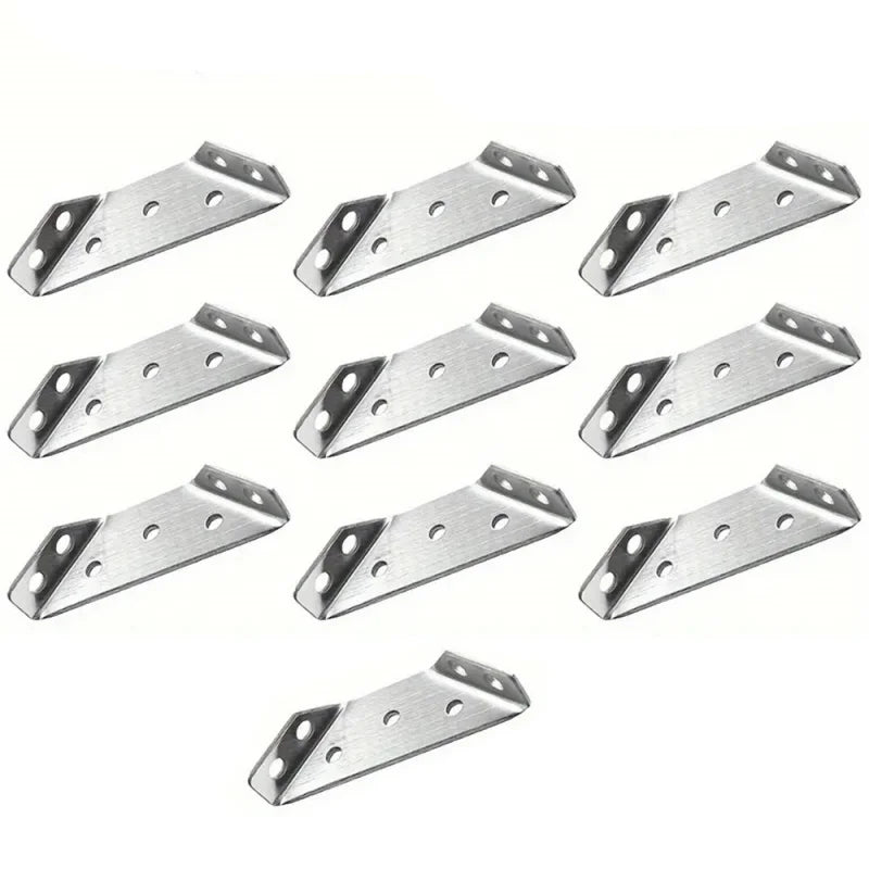 10-20pcs Stainless Steel Angle Corner Brackets Universal Furniture Corner Connector Brace Joint Fastener Bedframe Cabinet Drawer Oasis Select 10Pcs