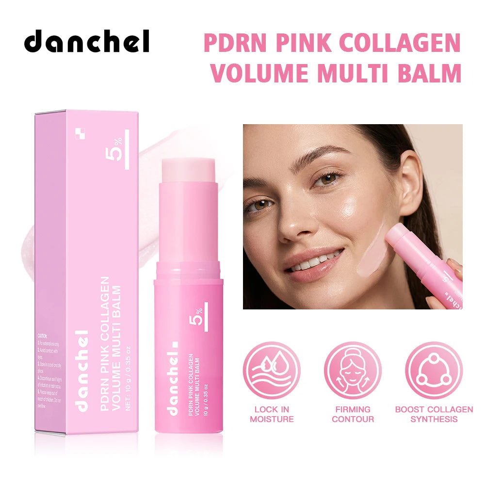 PDRN Pink Collagen Volume Collagen Stick Multi Balm Stick Deep Hydration Moisturizer Brightening Plump Smooth Face Skin Care Oasis Select