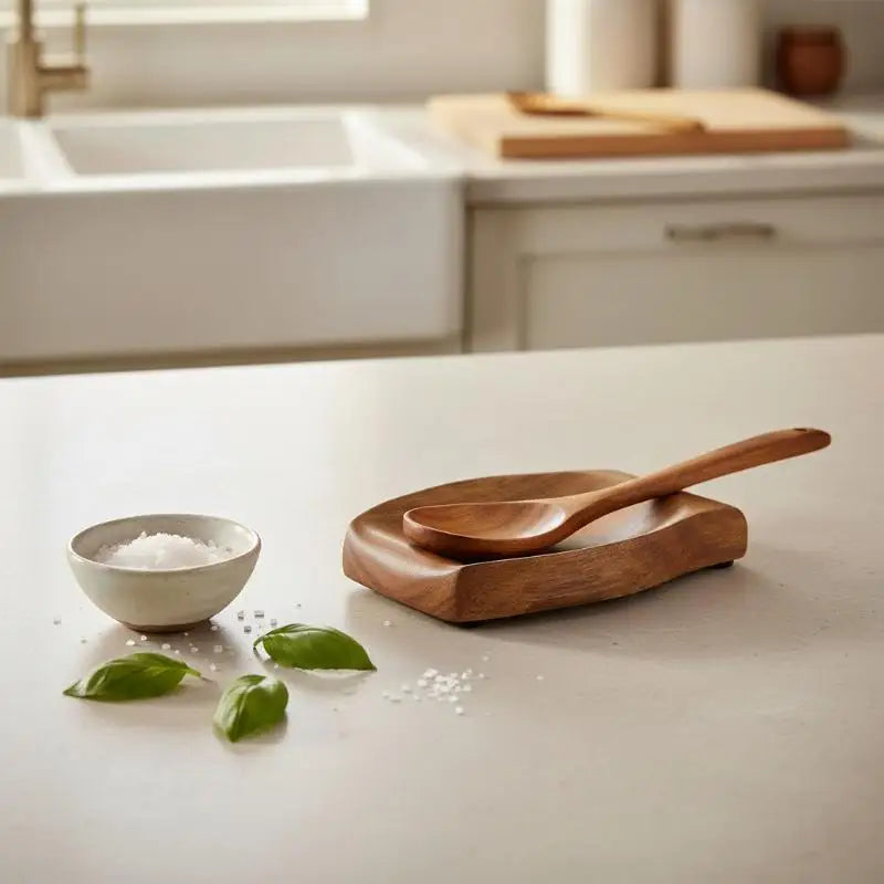 Multiuse Wooden Spoon Holder Rest Tableware Holder For Home Kitchens And Dining Table Utensil Unique And Practical Design Oasis Select