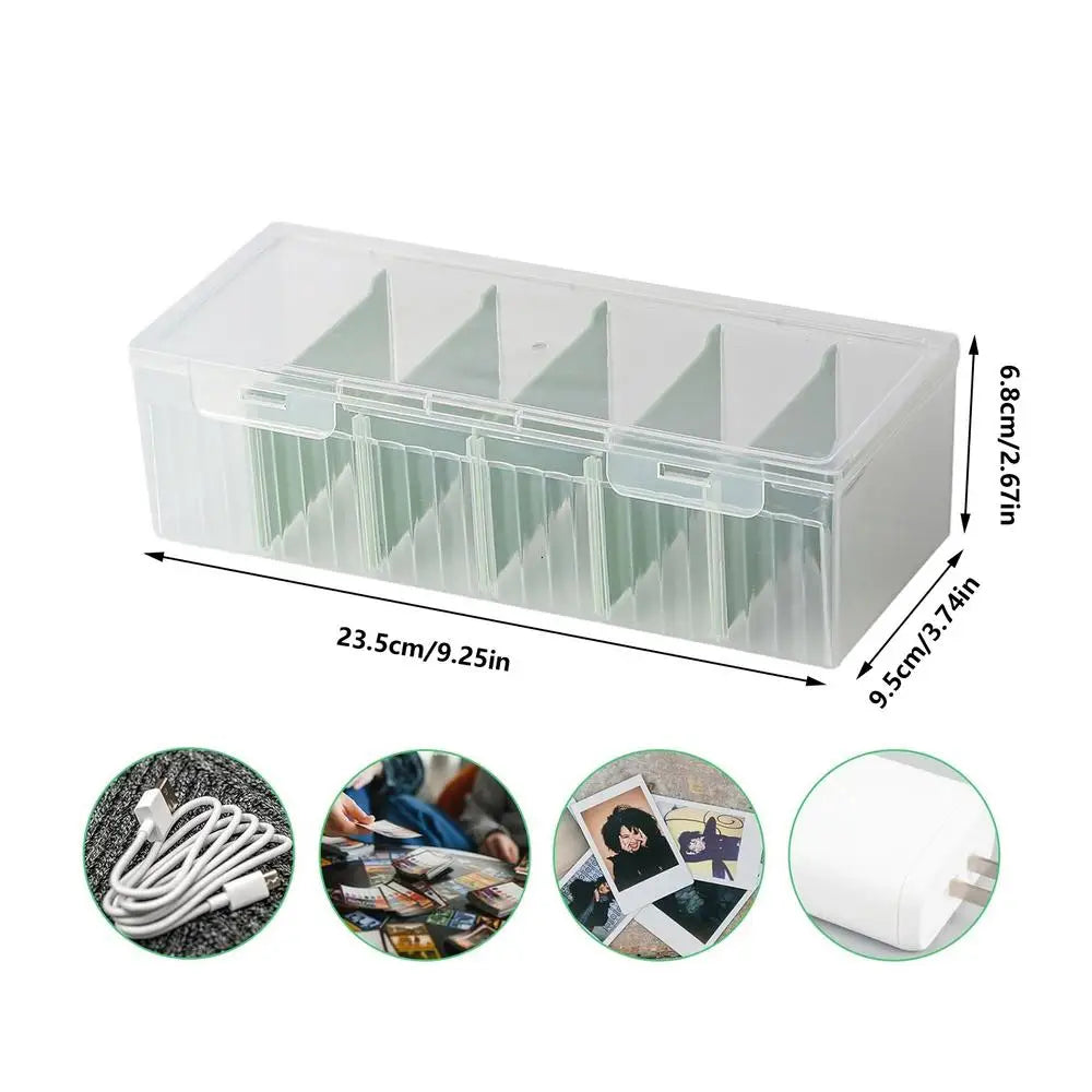 Clear Plastic Compartmentalized Organizer Box Holds Game Cards Storage Box With Adjustable Divider Collection Box Organizer Oasis Select Green