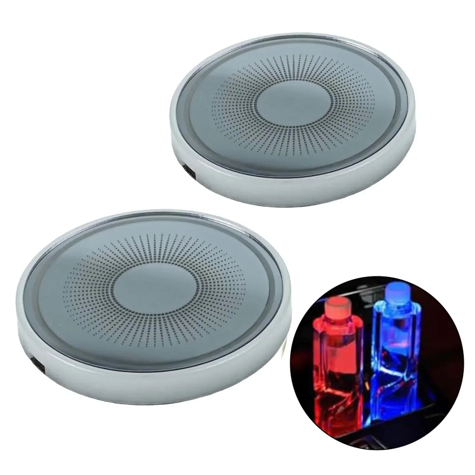 For Home Use Luminescent Cup Pad LED Car Coasters Diameter 68mm Versatile Interior Lighting Waterproof Acrylic Material Oasis Select
