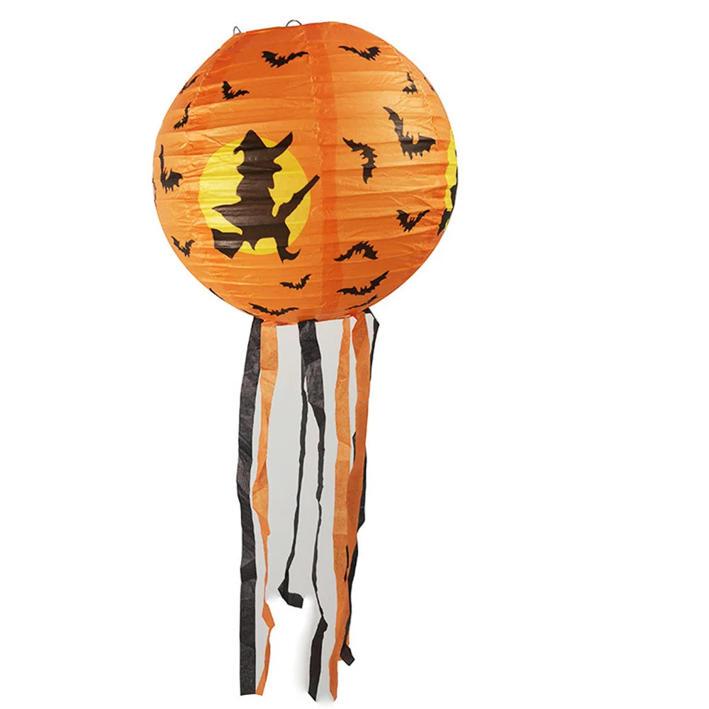Halloween Paper Lanterns Halloween Party Decoration Pumpkin Lantern Spider Bat Skeleton Lantern for Home Outdoor Party Decor 8in Oasis Select B