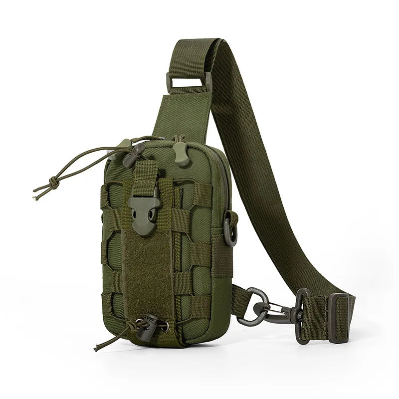 Multifunctional Tactical Waist Bag Outdoor Hanging Bag Mobile Phone Crossbody Chest Bag Camping Cycling Water Bottle Carrier Oasis Select green