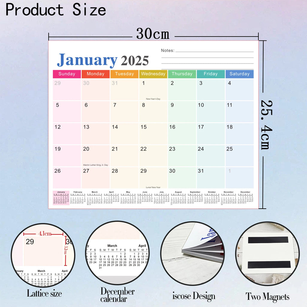 2026 Magnetic Refrigerator Family Calendar 18-Month Fridge Calendar to June 2027 ,Tear-Off Calendar with Thick Paper Oasis Select