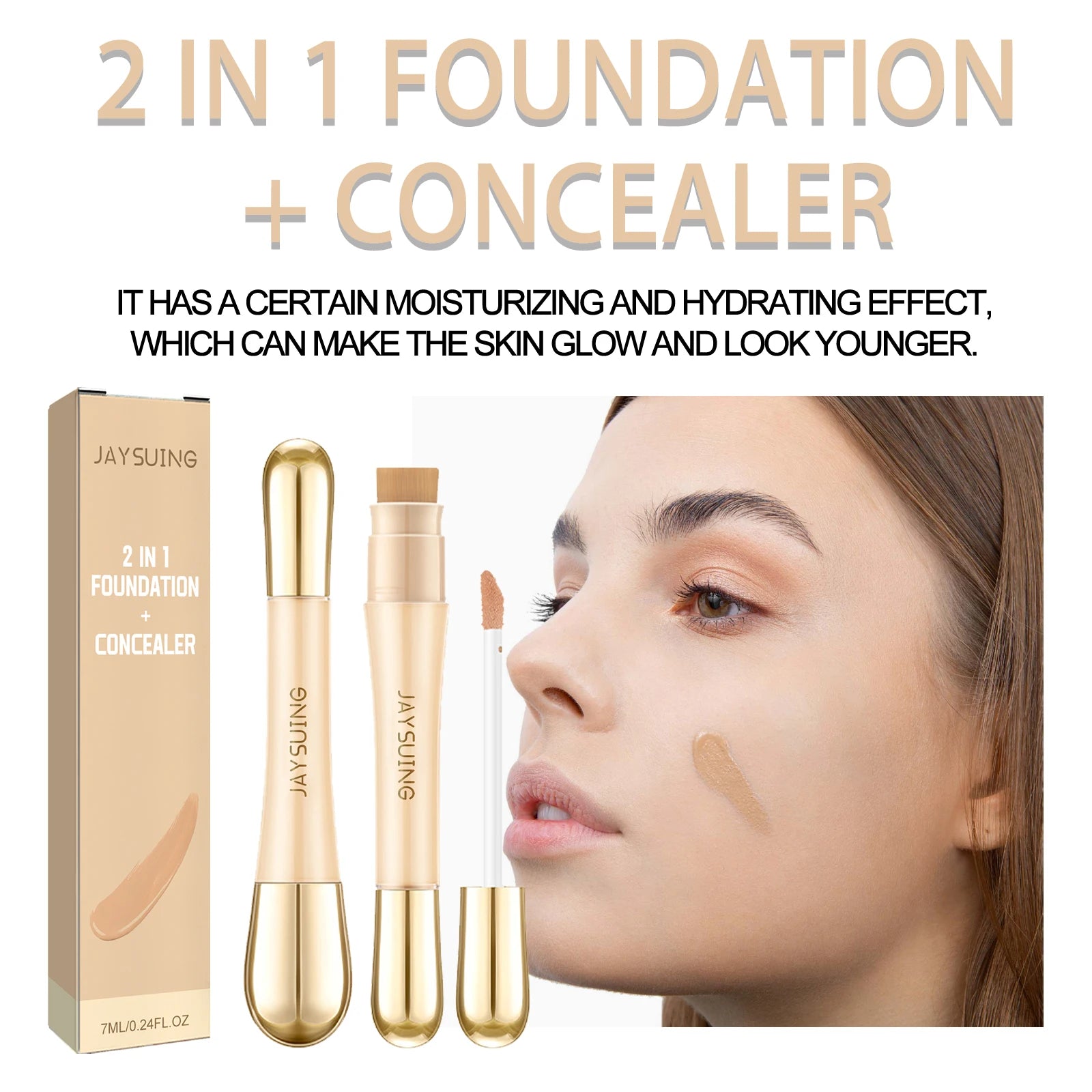 Double Head Concealer Covering Skin Blemishes Invisible Pores Brighten Contours Oil Control Moisturize Long Lasting Concealer Oasis Select