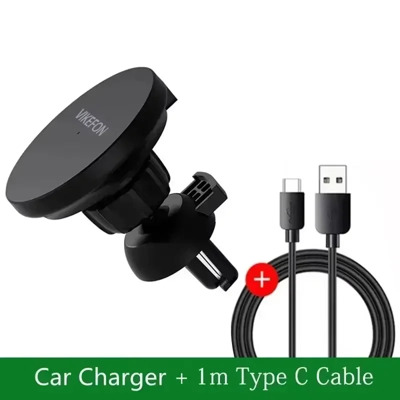 Car Vent Magnetic Phone Holder Wireless Fast Charging Bracket 360 Degree Adjustable Universal for All Smartphones Oasis Select with type c cable