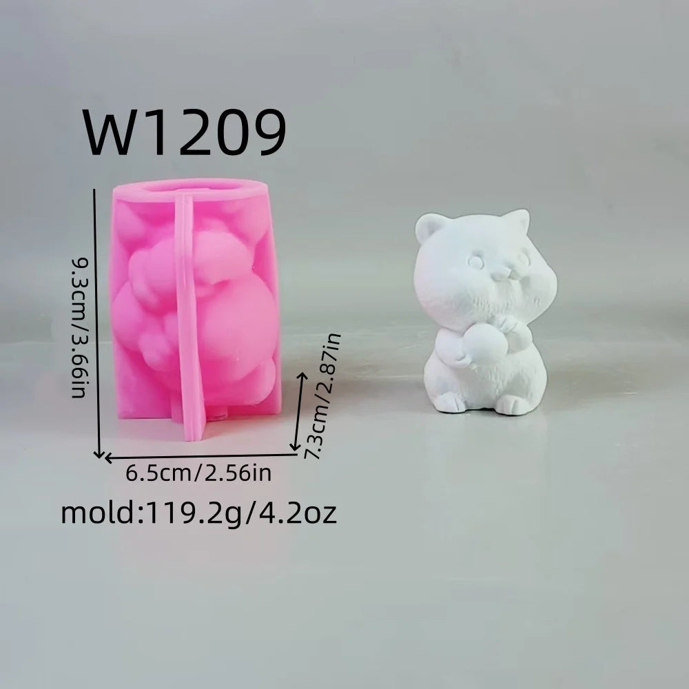 Charming 3D Cat Scented Candle Silicone Detailed Cat Design Mold Resin Mold For Handmade Gifts Home Decor Oasis Select W1209