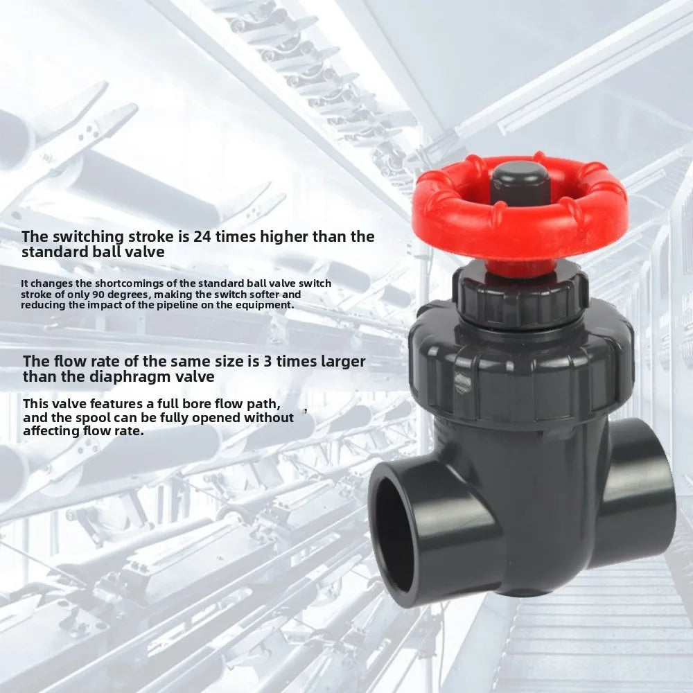 Flowcolour 20/25/32/40mm Hi-quality UPVC Gate Valve Precision Flow Control PVC Sluice Valve Garden Irrigation Aquarium PVC Valve Oasis Select