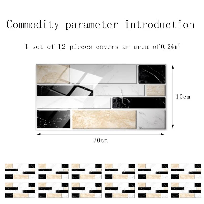 Wall Stickers Home Renovation Crystal Tiles Self-adhesive Flooring Kitchen Oil Resistant Decorative Tiles Material PVC Oasis Select