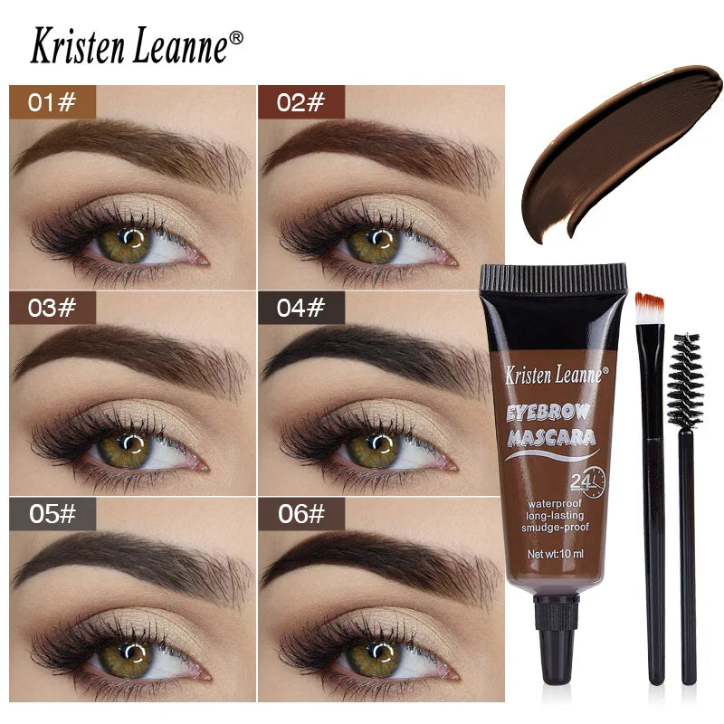 6 Colors Eyebrow Dye Creamt 1pcs - Waterproof Tint Gel with Makeup Brush Long-Lasting Formula Eyebrow Gel & Dye Oasis Select