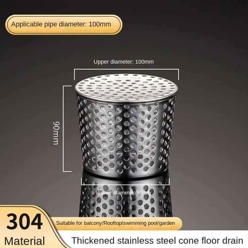 1Pc Stainless Steel Rooftop Floor Drain Cover Anti-Clog Circular Shape Outer Side Filter Screen Balcony Floor Drains Oasis Select 100mm