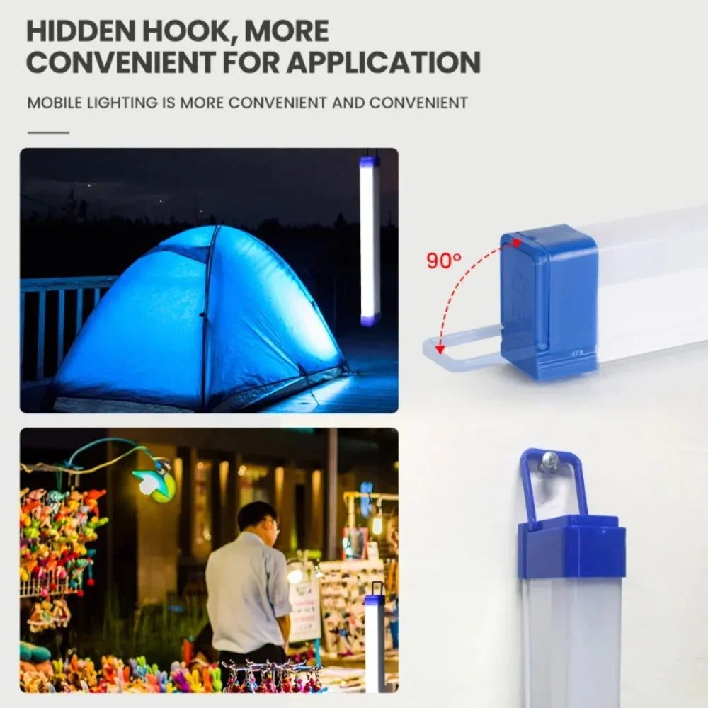 30CM LED Rechargeable Tube Camping Light Magnetic Suspension Portable Light Bulb for Emergency,Night Market,Outdoor Lighting Oasis Select