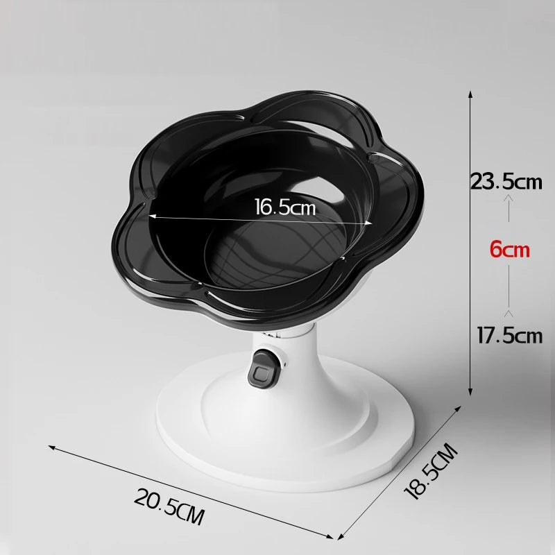 Reliable Stand-up Ceramic Cat Bowl with Pretty Floral Design; Pet Food and Water Dish for Neck Wellness Oasis Select A5