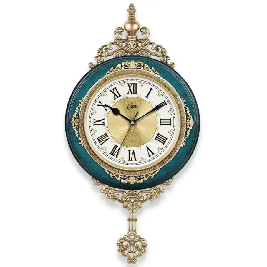 European Style Retro Wall Clock Watch Living Room Mute Pendulum Clock Elegant Taste Family Gift Art Decoration Rome Luxury G010 Oasis Select 1