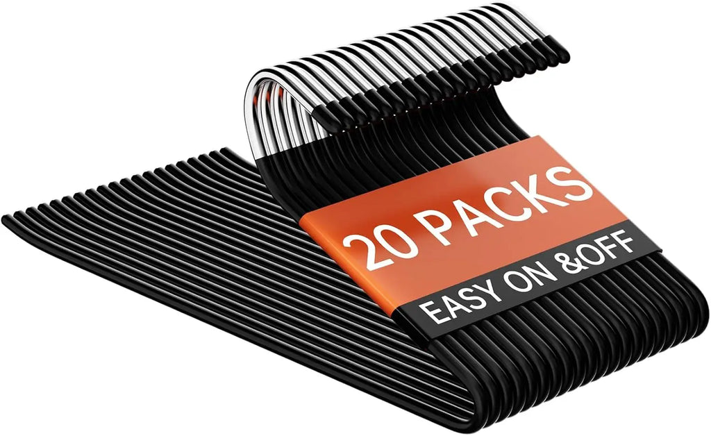 20pcs Pants Hangers Non-Slip, Heavy Duty Stainless Steel Trouser Racks Space Saving, Open Ended Jeans Hangers for Organization Oasis Select